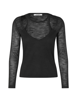 Drama knit bluse Black Oval Square 
